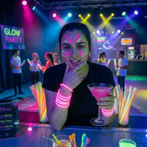 50 bracelets fluo rose
