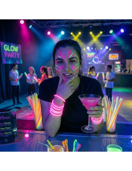 50 bracelets fluo rose