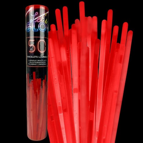 50 bracelets fluo rouge