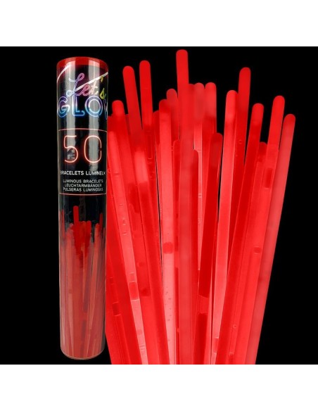 50 bracelets fluo rouge