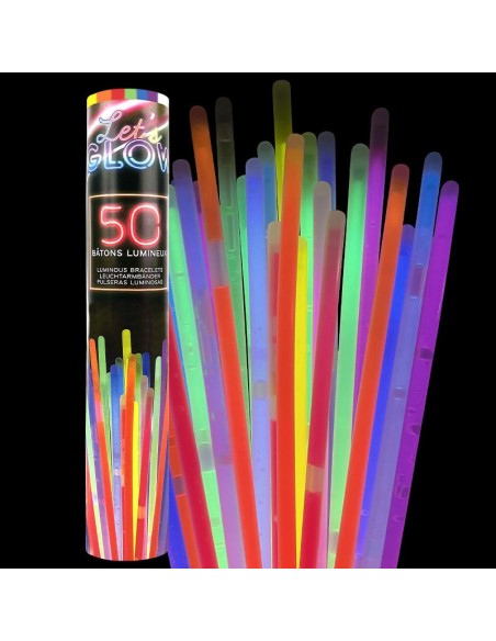 50 bracelets lumineux fluo néon assortis