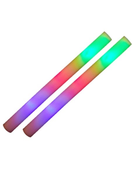 2 bâtons lumineux multicolore fluo LED