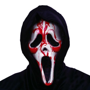 Masque Ghost Face Scream avec pompe à sang licence officielle