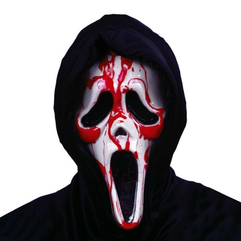 Masque Ghost Face Scream avec pompe à sang licence officielle