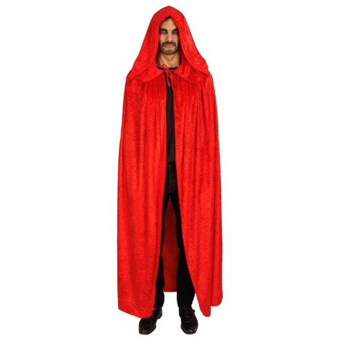 Cape rouge velours avec capuche