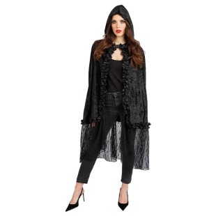 Cape velours et dentelle noire