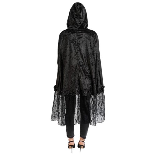 Cape velours et dentelle noire