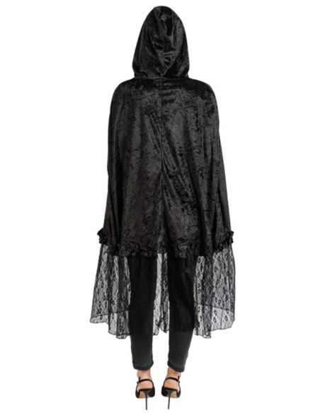 Cape velours et dentelle noire