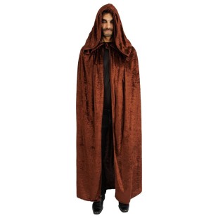 Cape marron velours avec capuche