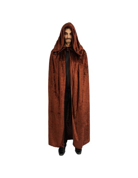Cape marron velours avec capuche