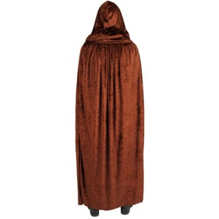 Cape marron velours avec capuche 2