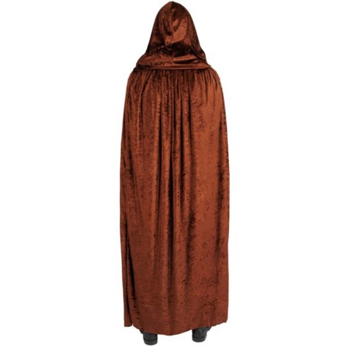 Cape marron velours avec capuche