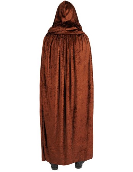 Cape marron velours avec capuche