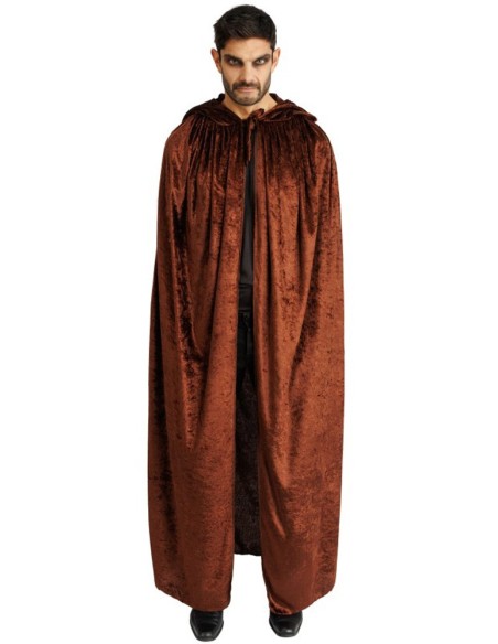 Cape marron velours avec capuche