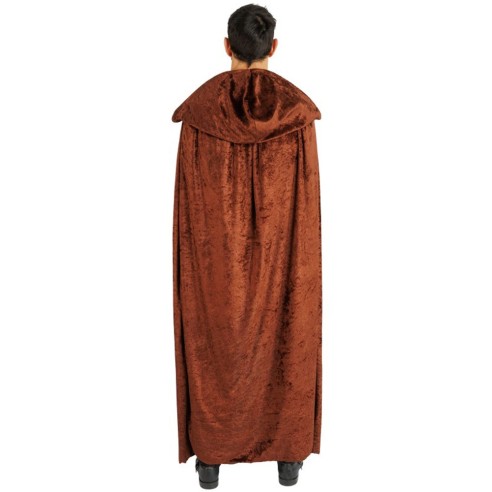 Cape marron velours avec capuche
