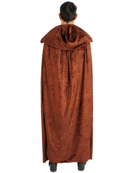 Cape marron velours avec capuche