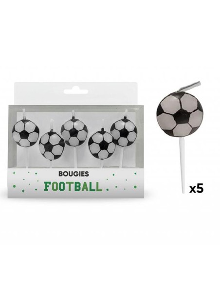 5 bougies ballon de football