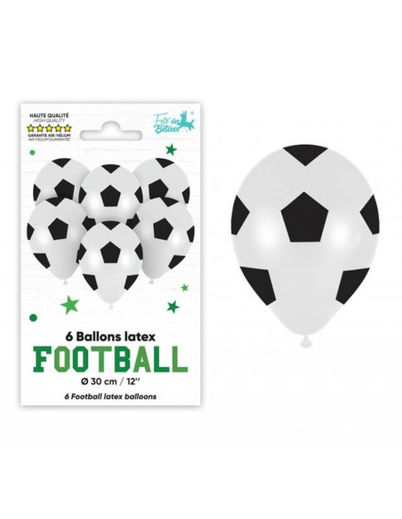 6 ballons football latex