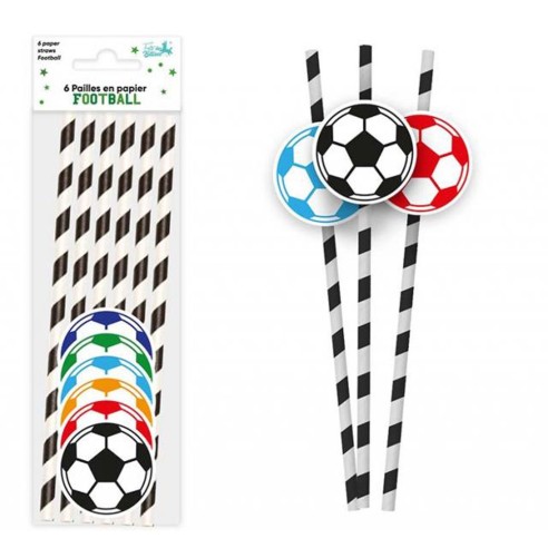 6 pailles ballon football
