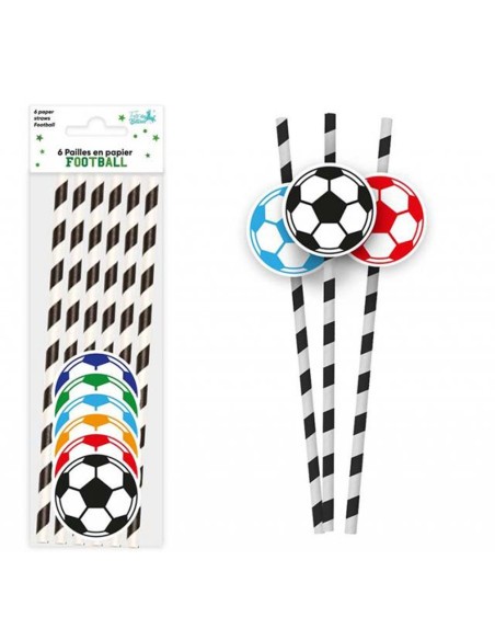 6 pailles ballon football