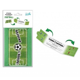 6 cartons d'invitation thème football