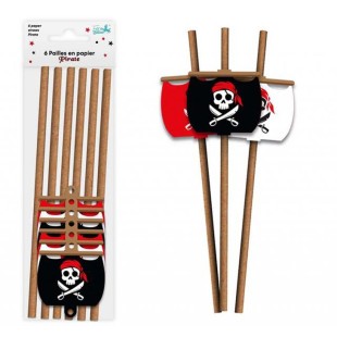 6 pailles thème pirate