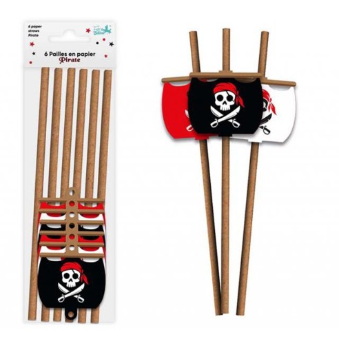 6 pailles thème pirate