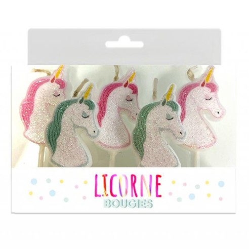5 bougies thème licorne