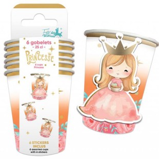 6 gobelets thème princesse