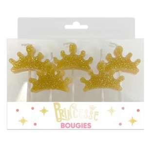 5 bougies couronnes princesse