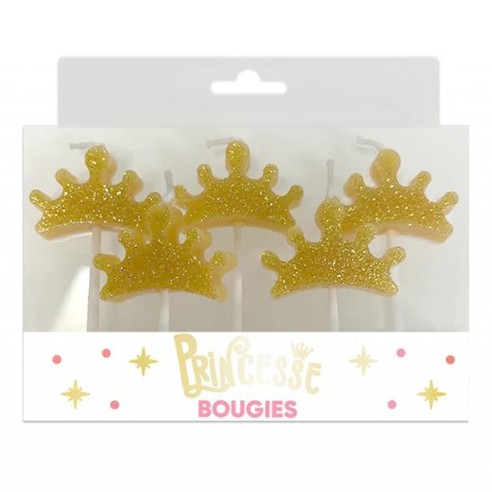 5 bougies couronnes princesse