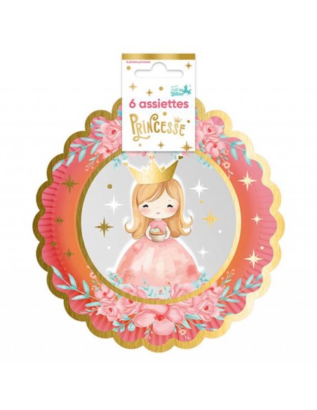 6 assiettes thème princesse