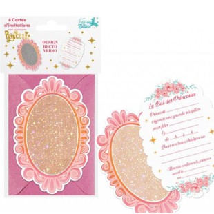 6 cartons d'invitation princesse
