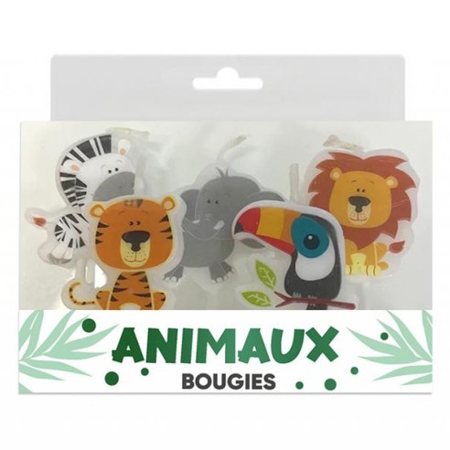 5 bougies animaux de la savane