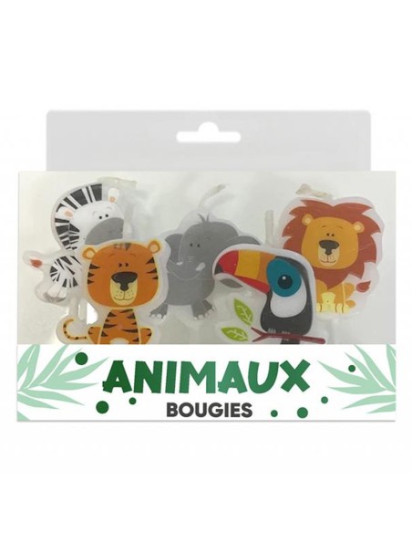5 bougies animaux de la savane