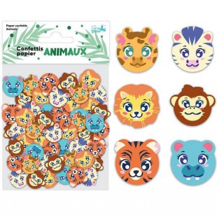 Confettis de table têtes d'animaux