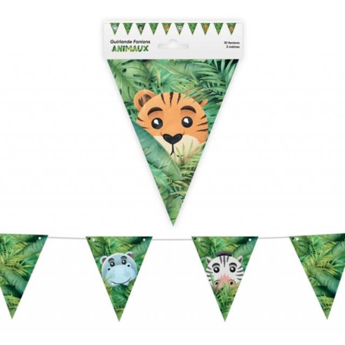 Guirlande fanions animaux 3m