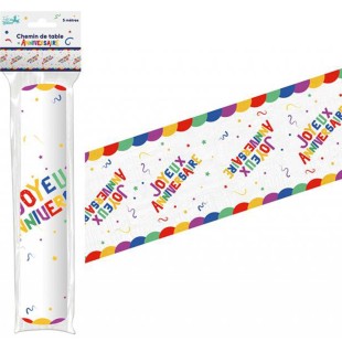 Chemin de table Joyeux Anniversaire multicolore
