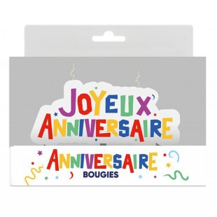 Bougie Joyeux Anniversaire multicolore