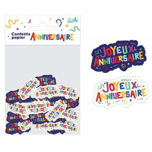 Confettis de table Joyeux Anniversaire multicolore