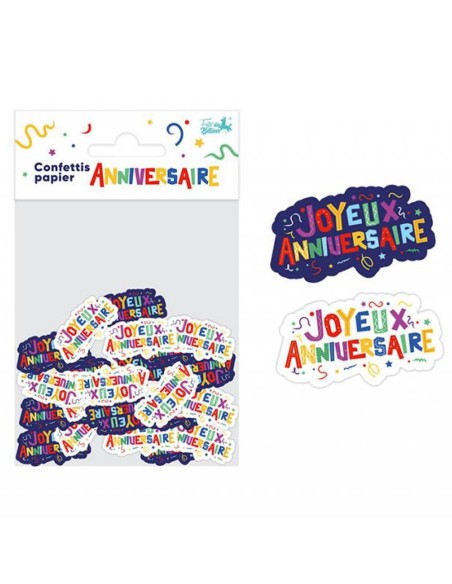 Confettis de table Joyeux Anniversaire multicolore