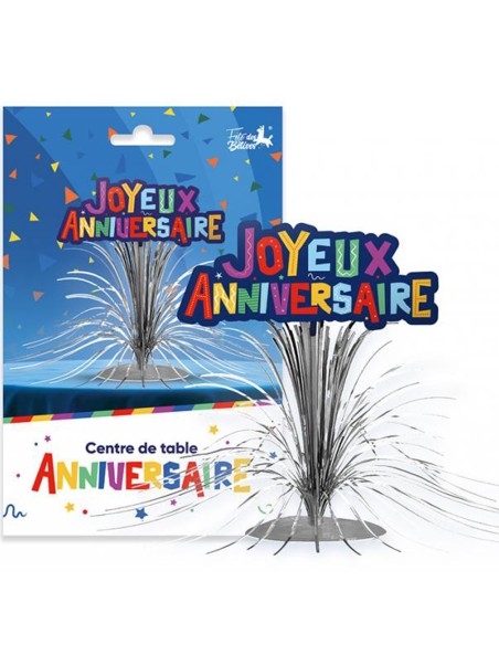 Centre de table Joyeux Anniversaire multicolore