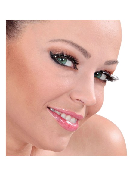 Faux cils noirs avec strass