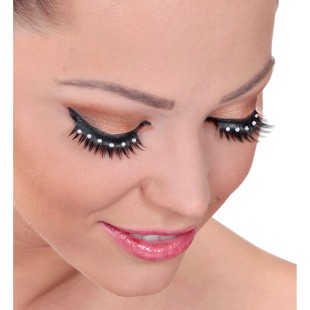 Faux cils noirs avec strass 2