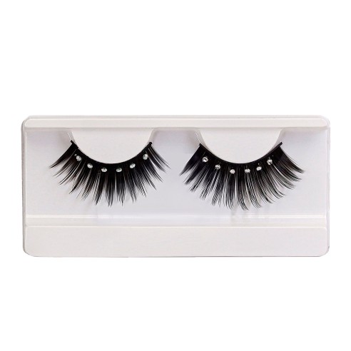 Faux cils noirs avec strass