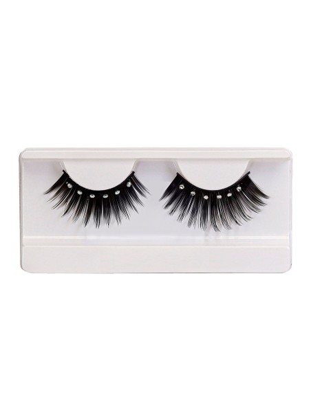 Faux cils noirs avec strass