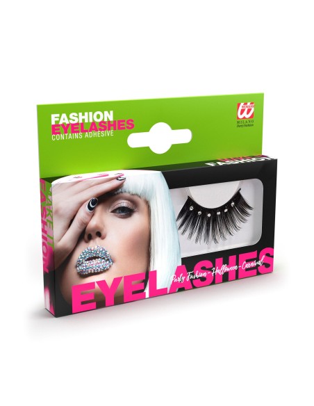 Faux cils noirs avec strass