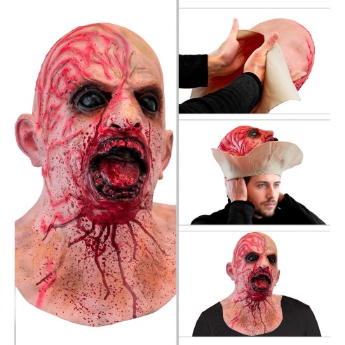 Masque tête de zombie latex intégral