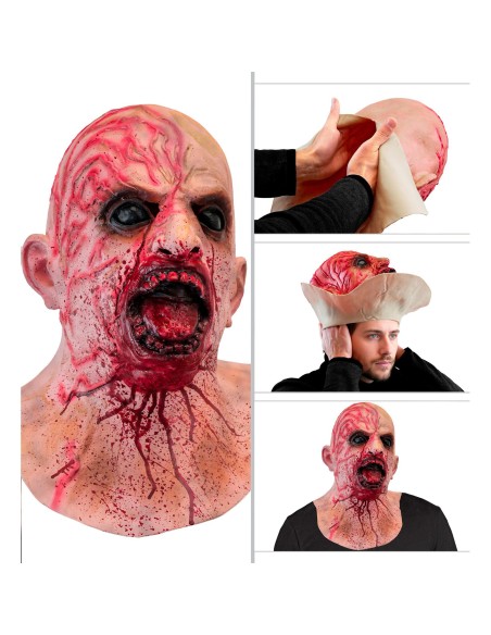 Masque tête de zombie latex intégral