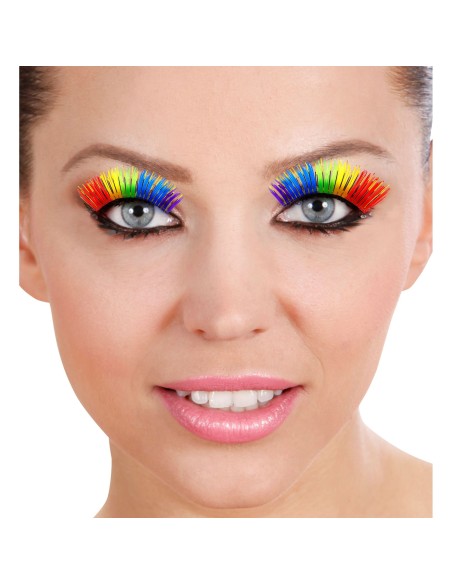 Faux cils arc-en-ciel multicolore